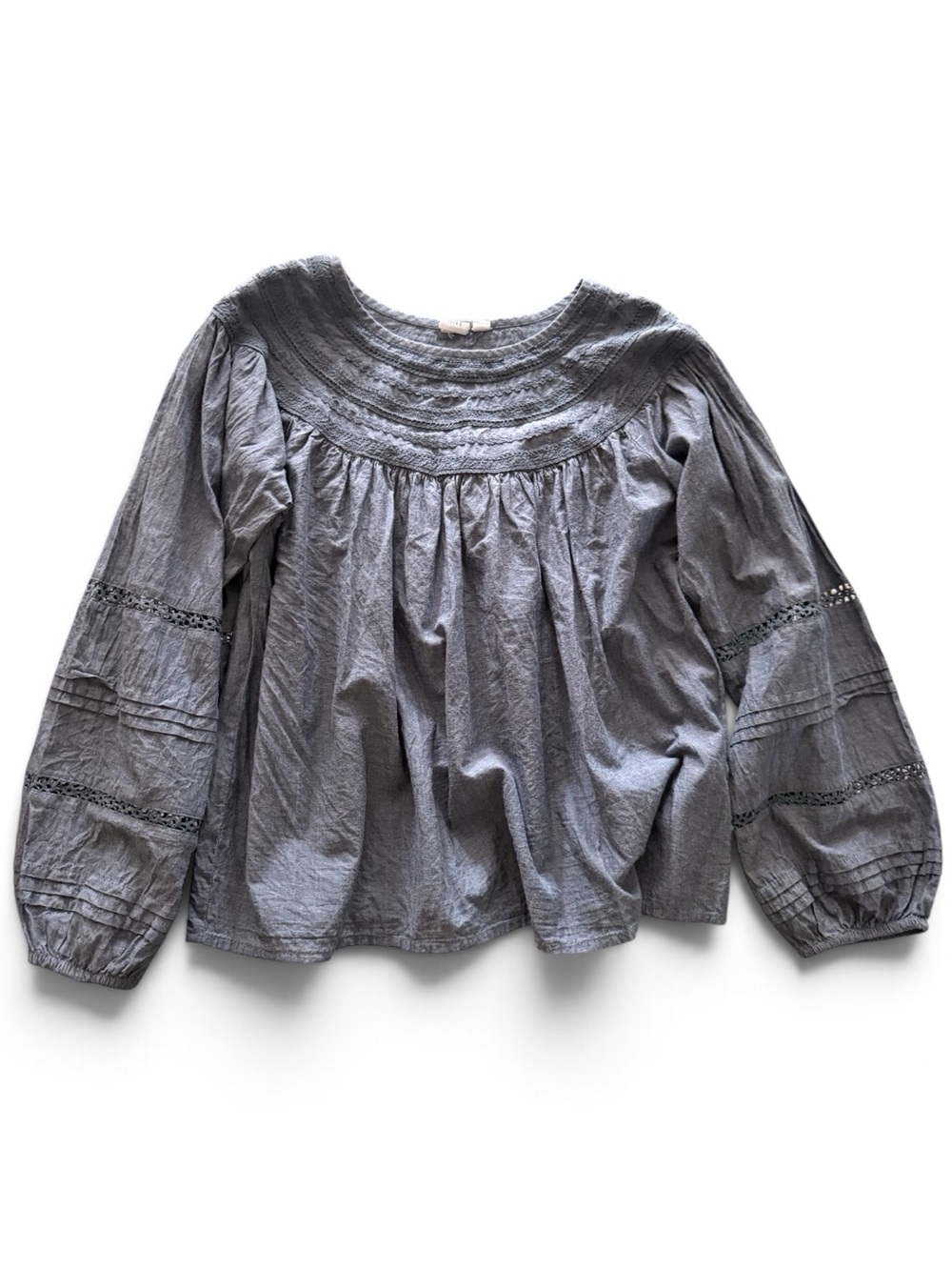Gap Smocked Lace Trim Peasant Blouse
